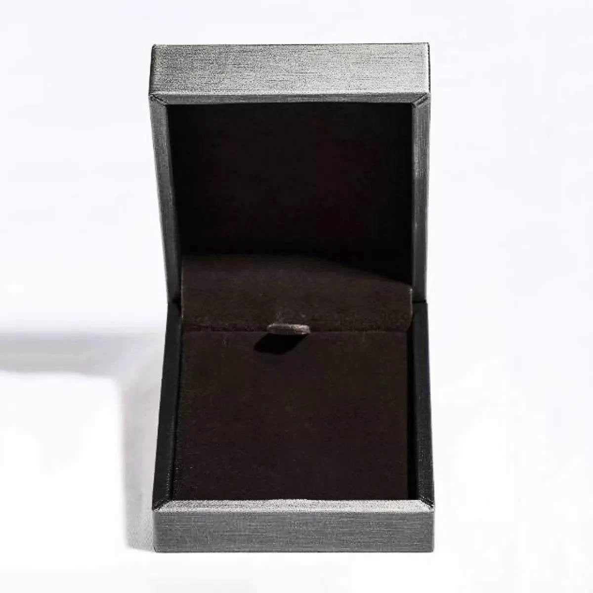 Empty gray jewelry box for 8 carat moissanite pendant necklace packaging