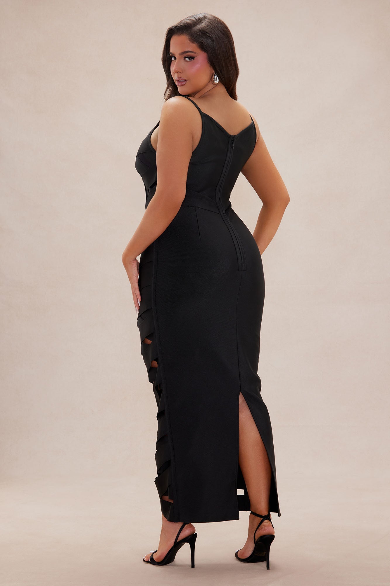 Brianna Bandage Maxi Dress - Black for Effortless Elegance.
