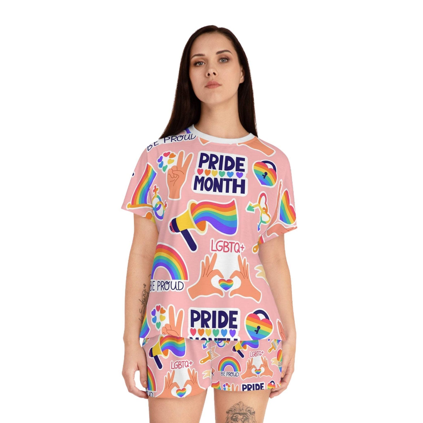 Pride Month Women's Pajama Set - Colorful LGBTQ+ Sleepwear, Comfortable Summer PJs, Perfect Gift for Pride Celebration - Redemption By Ashley North