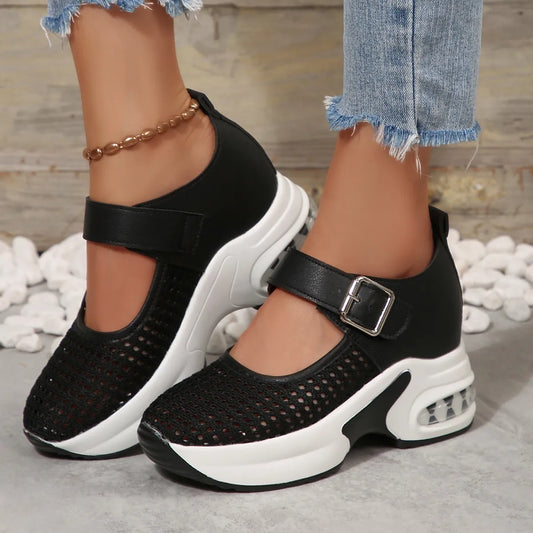 Breathable Mesh Platform Sneakers.