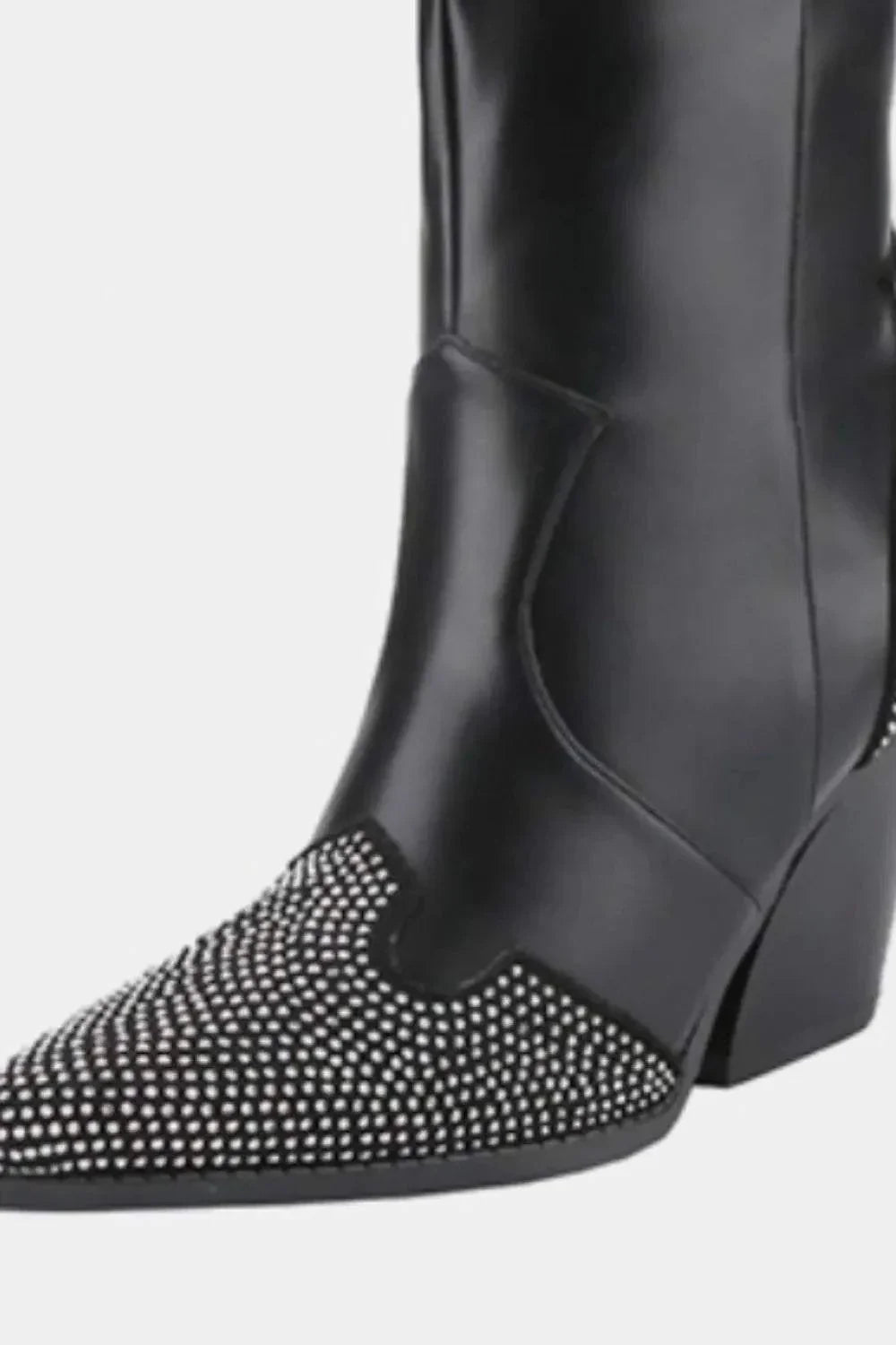 Weeboo Chunky Heel Western Boots with Rhinestones for a Trendy Style - Redemption By Ashley North