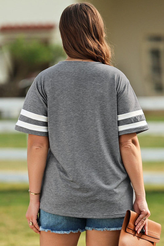 Plus Size US Flag Tee V-Neck T-Shirt for Women - Redemption By Ashley North