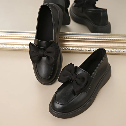 Bow Detail Platform Loafers.