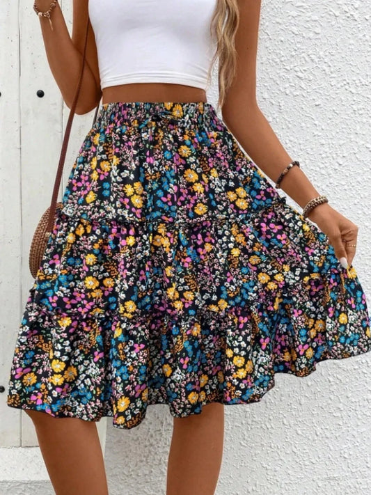 Floral Print Midi Skirt - Chic and Elegant Women's Fashion Statement - Redemption By Ashley North