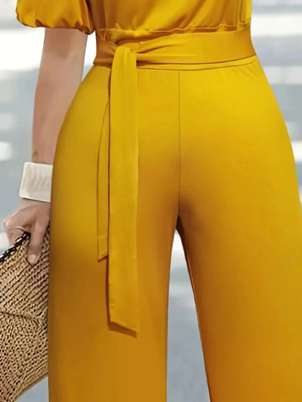 Plus Size Jumpsuit One Shoulder Tie Waist for Women - Redemption By Ashley North