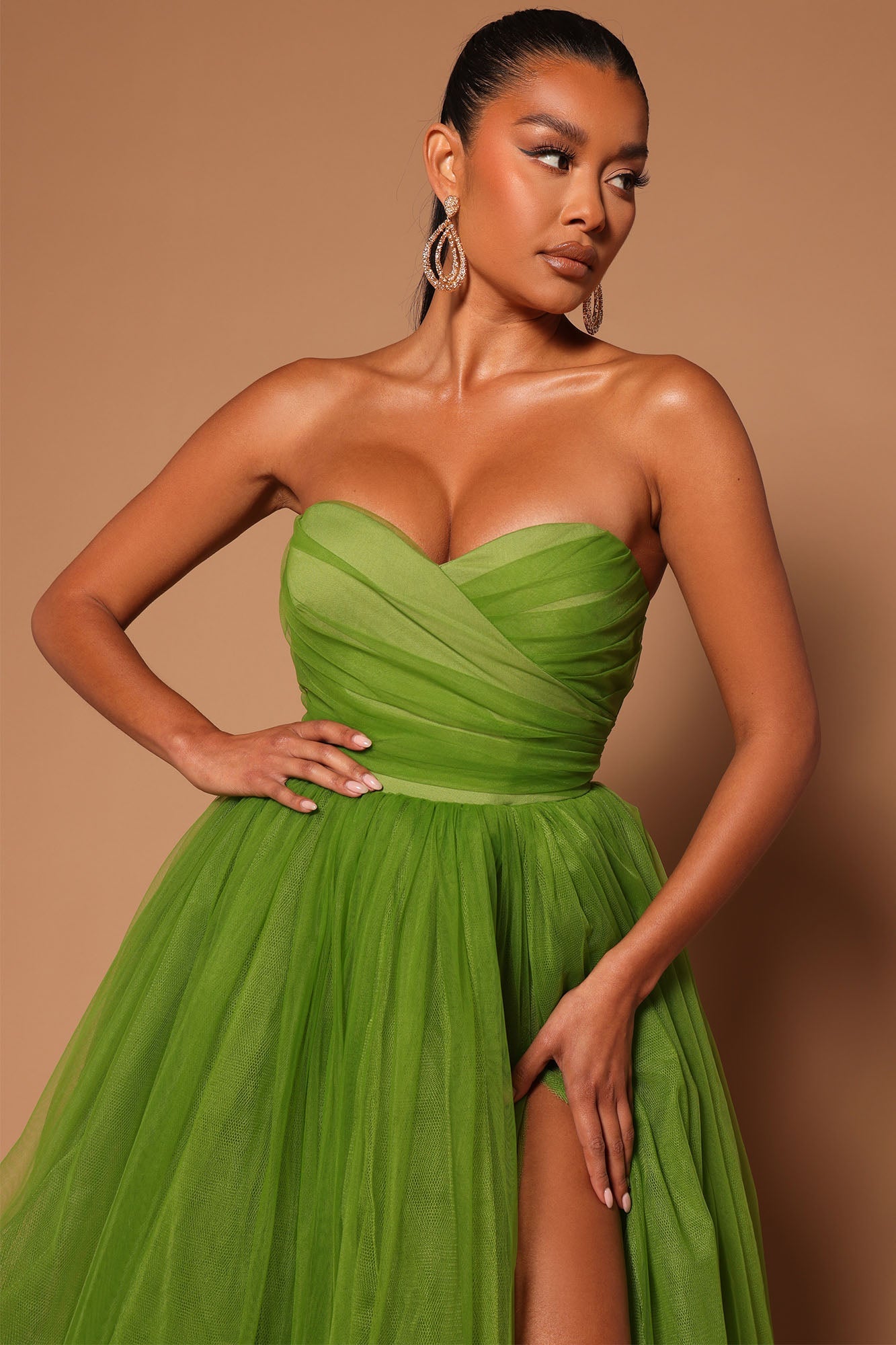 Elle Tulle Gown - Chartreuse.