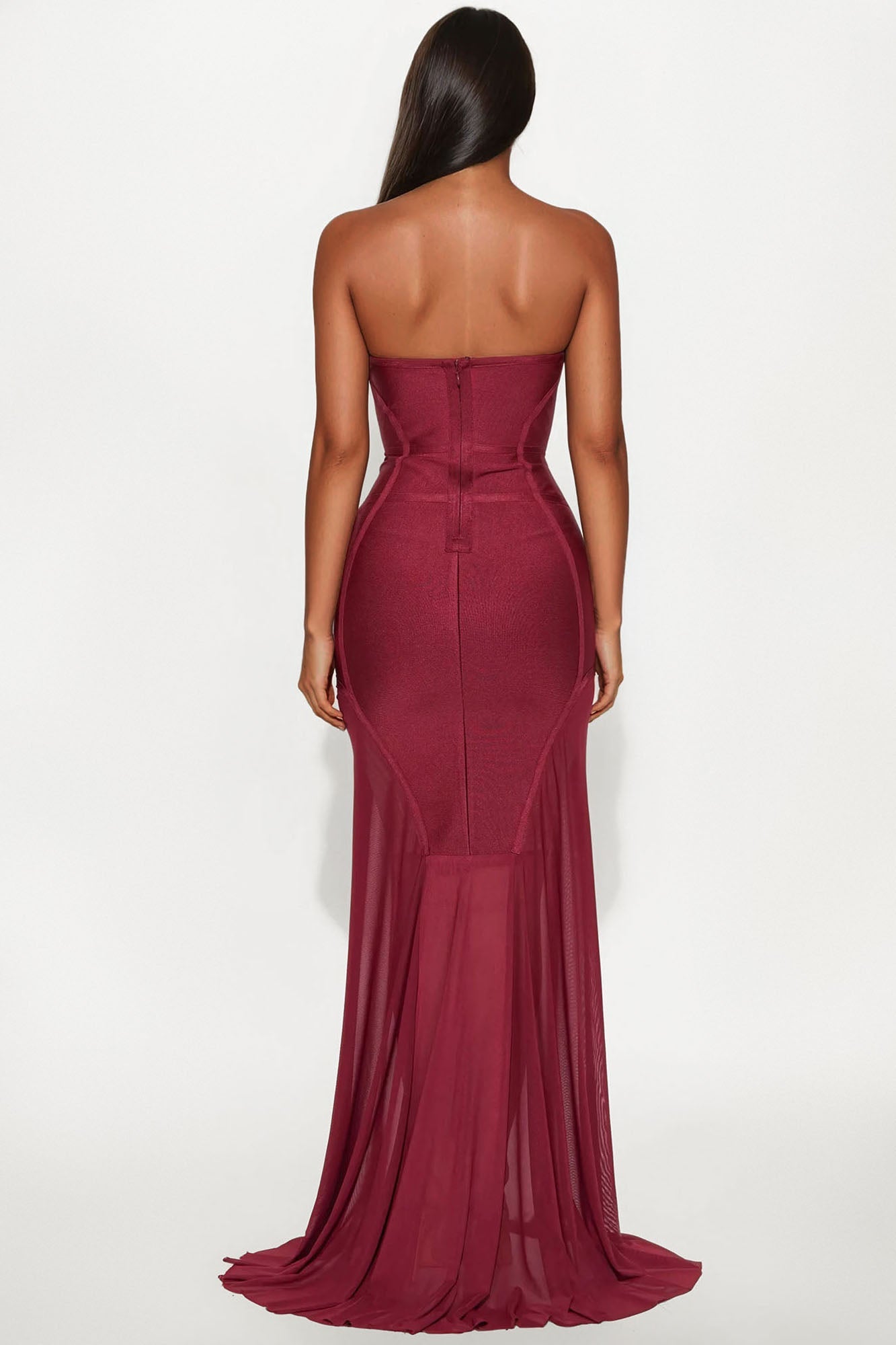 Night Life Bandage Maxi Dress - Wine.