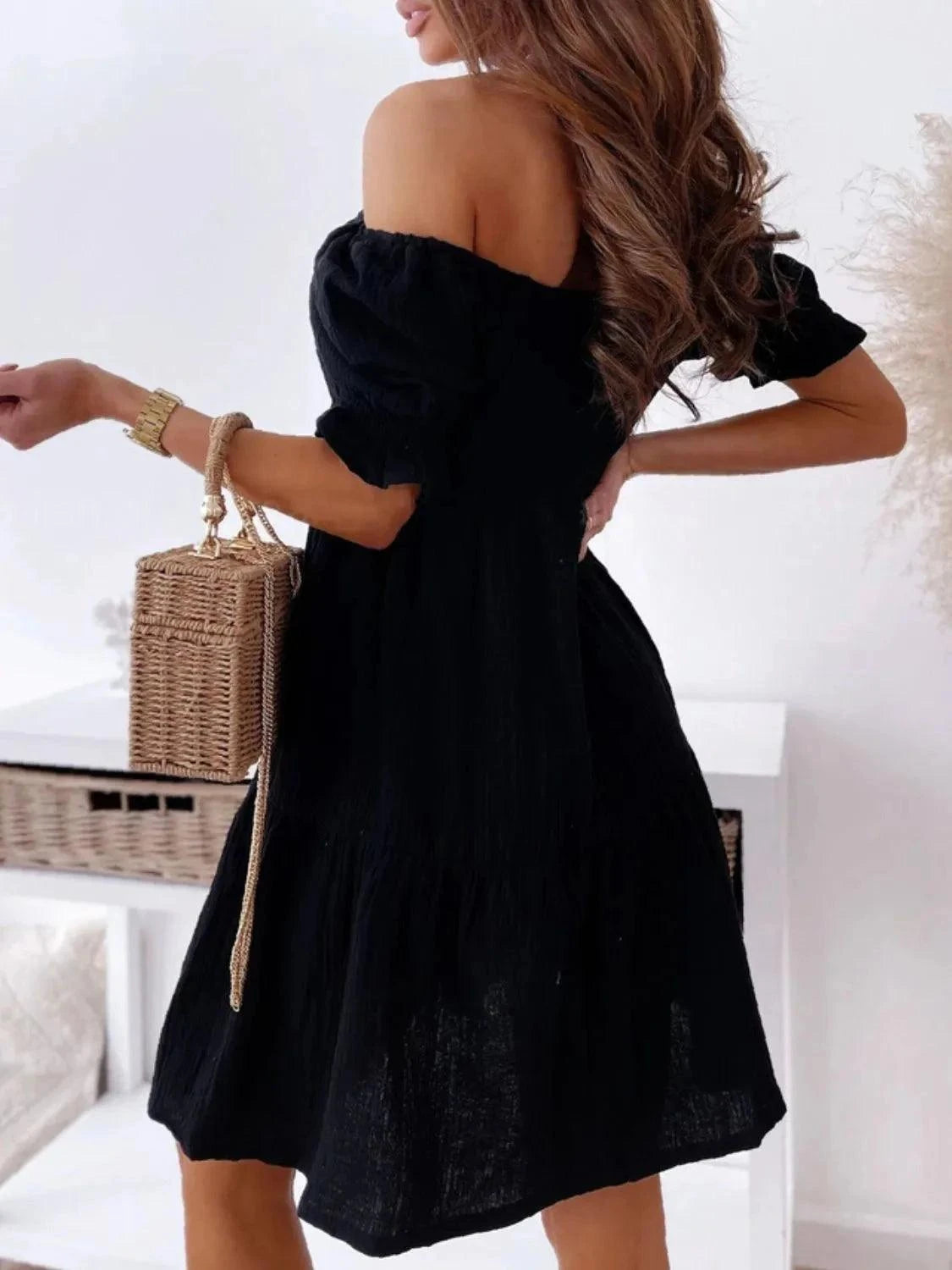 Smocked Off-Shoulder Mini Dress - Redemption By Ashley North