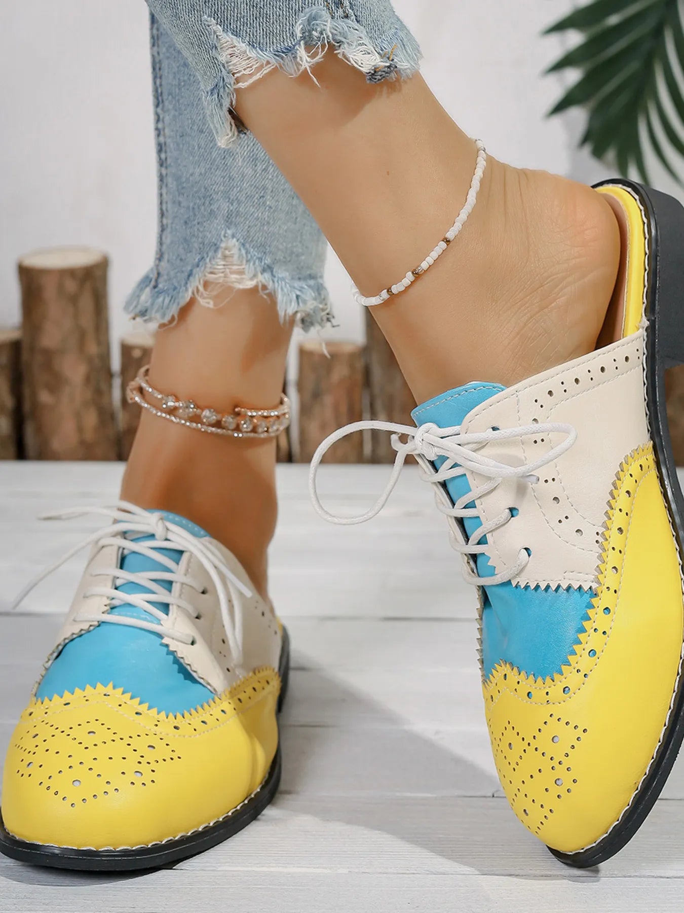 Eyelet Lace Up Slip Ons for Effortless Style and Comfort.