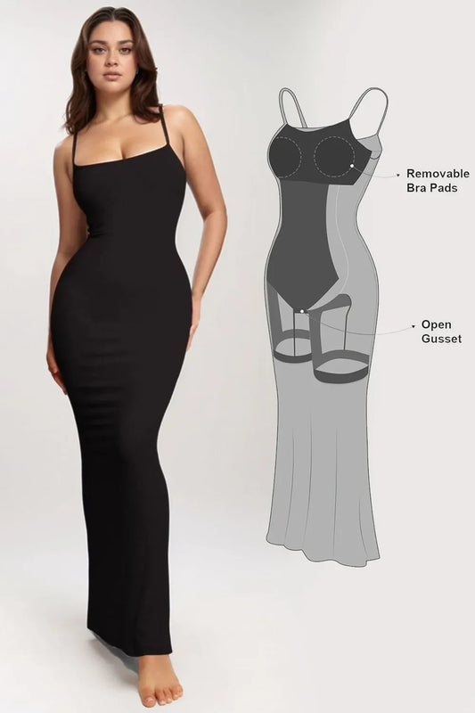 Basic Shapewear Maxi Dress with Built-In Support and Sleeveless Design - Redemption By Ashley North