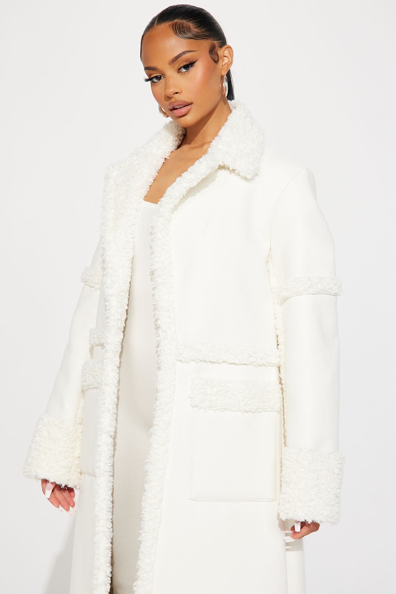 Calling Again Faux Leather Trench Coat Black - Chic and Stylish Outerwear.