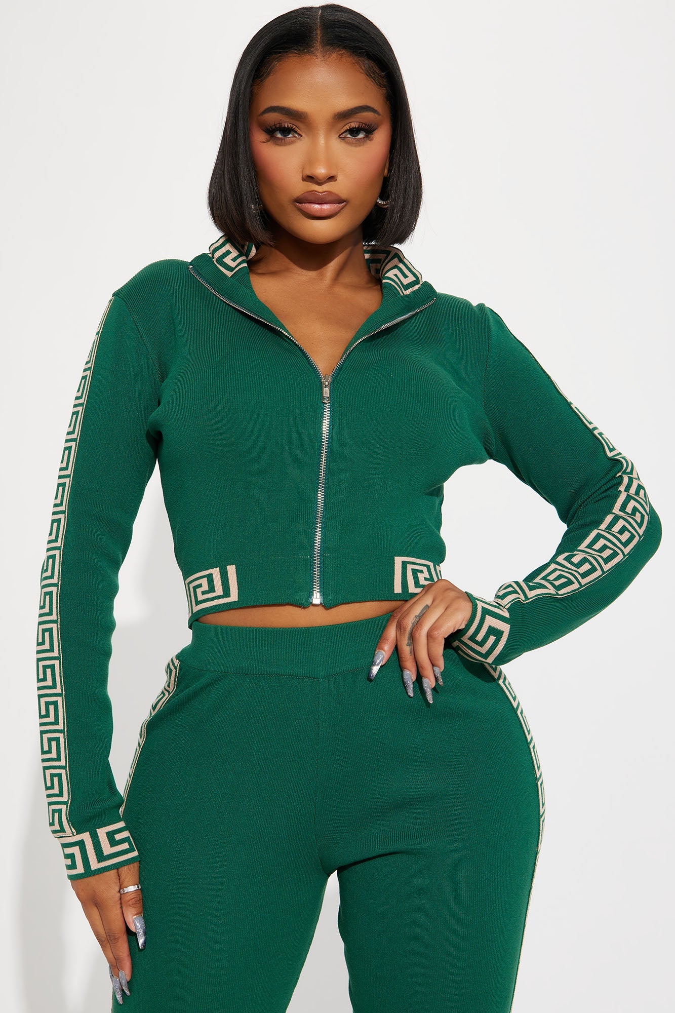 Passing By You Sweater Legging Set - Black/combo.