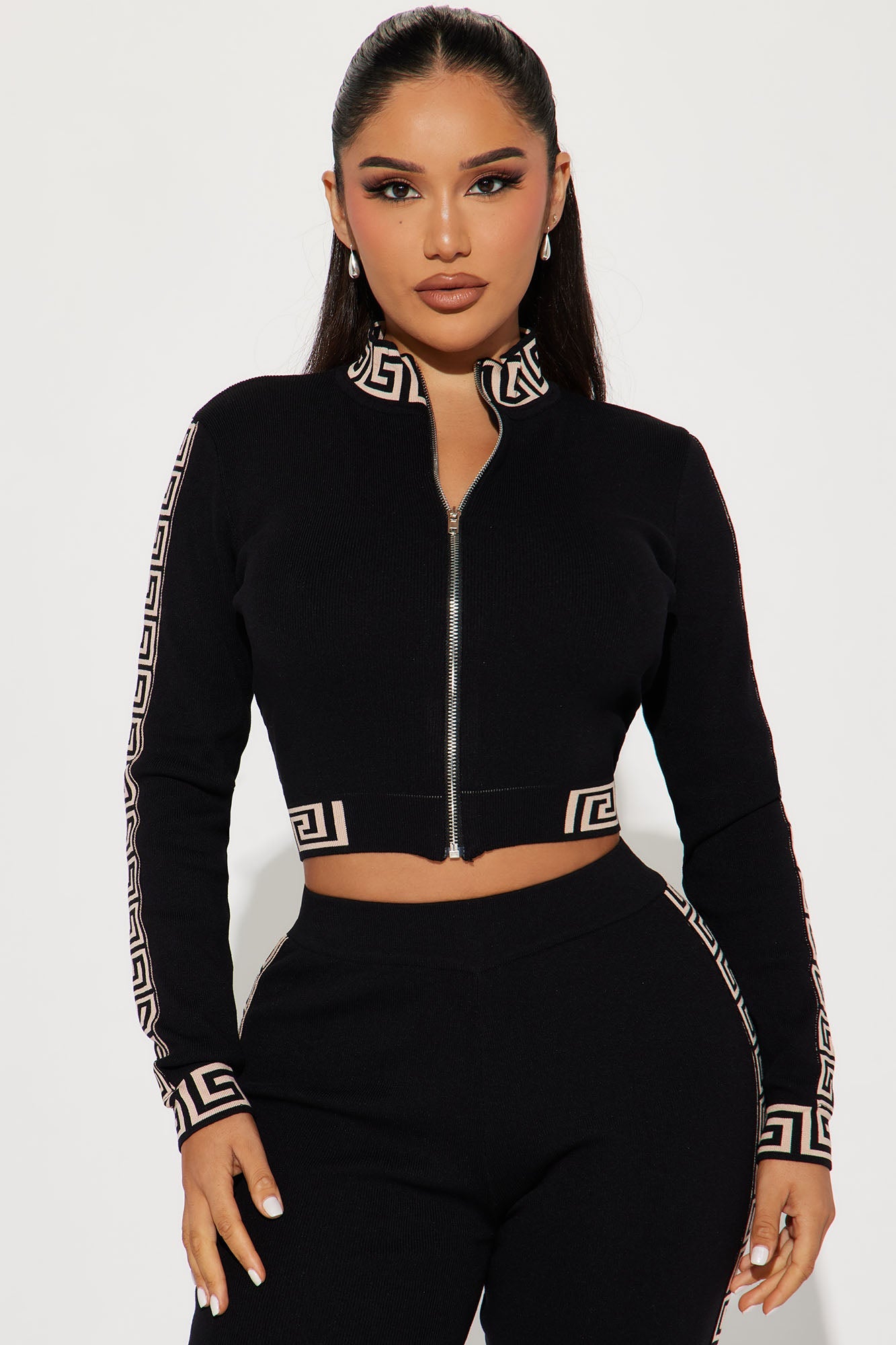 Passing By You Sweater Legging Set - Black/combo.