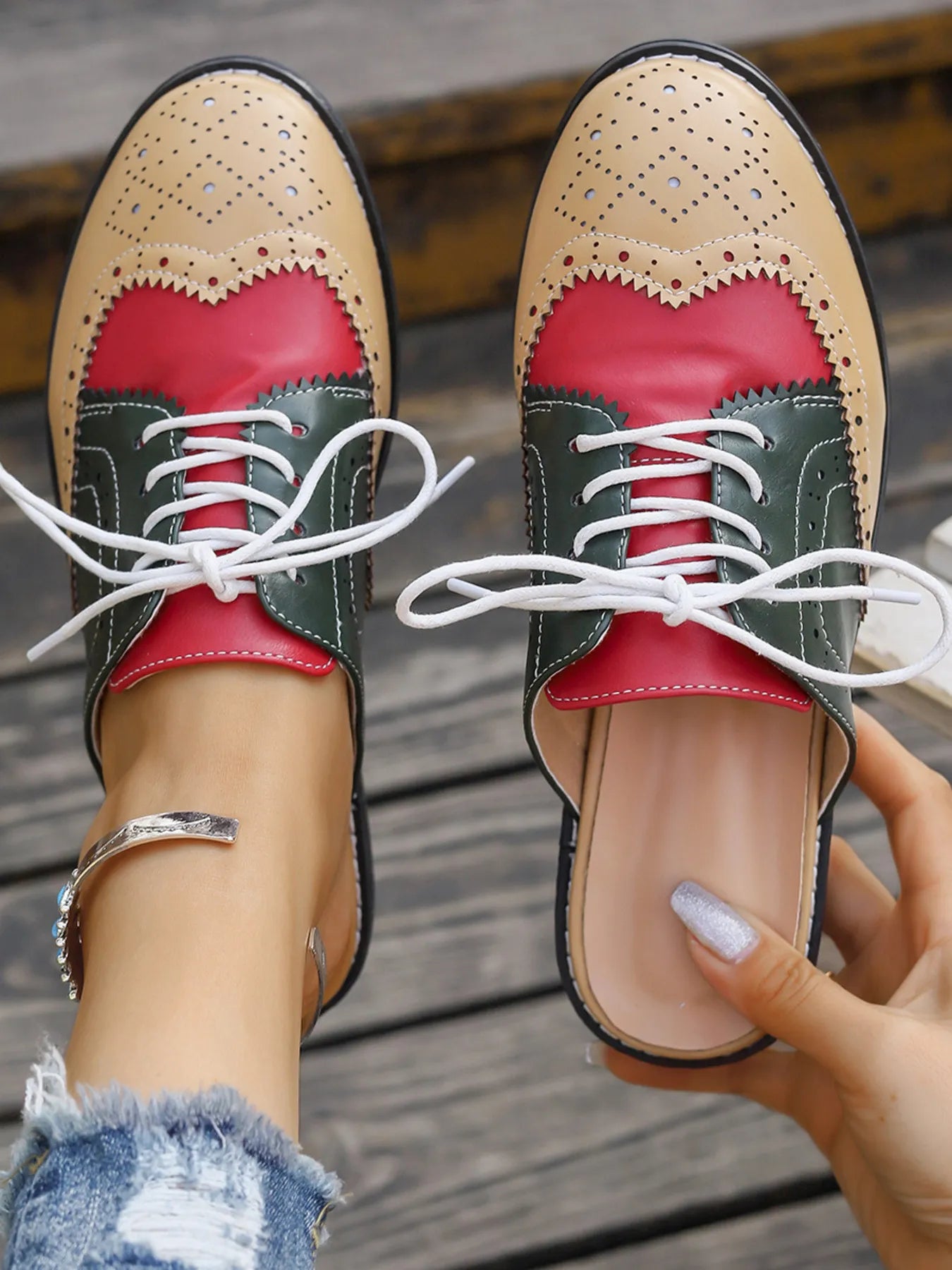 Eyelet Lace Up Slip Ons for Effortless Style and Comfort.
