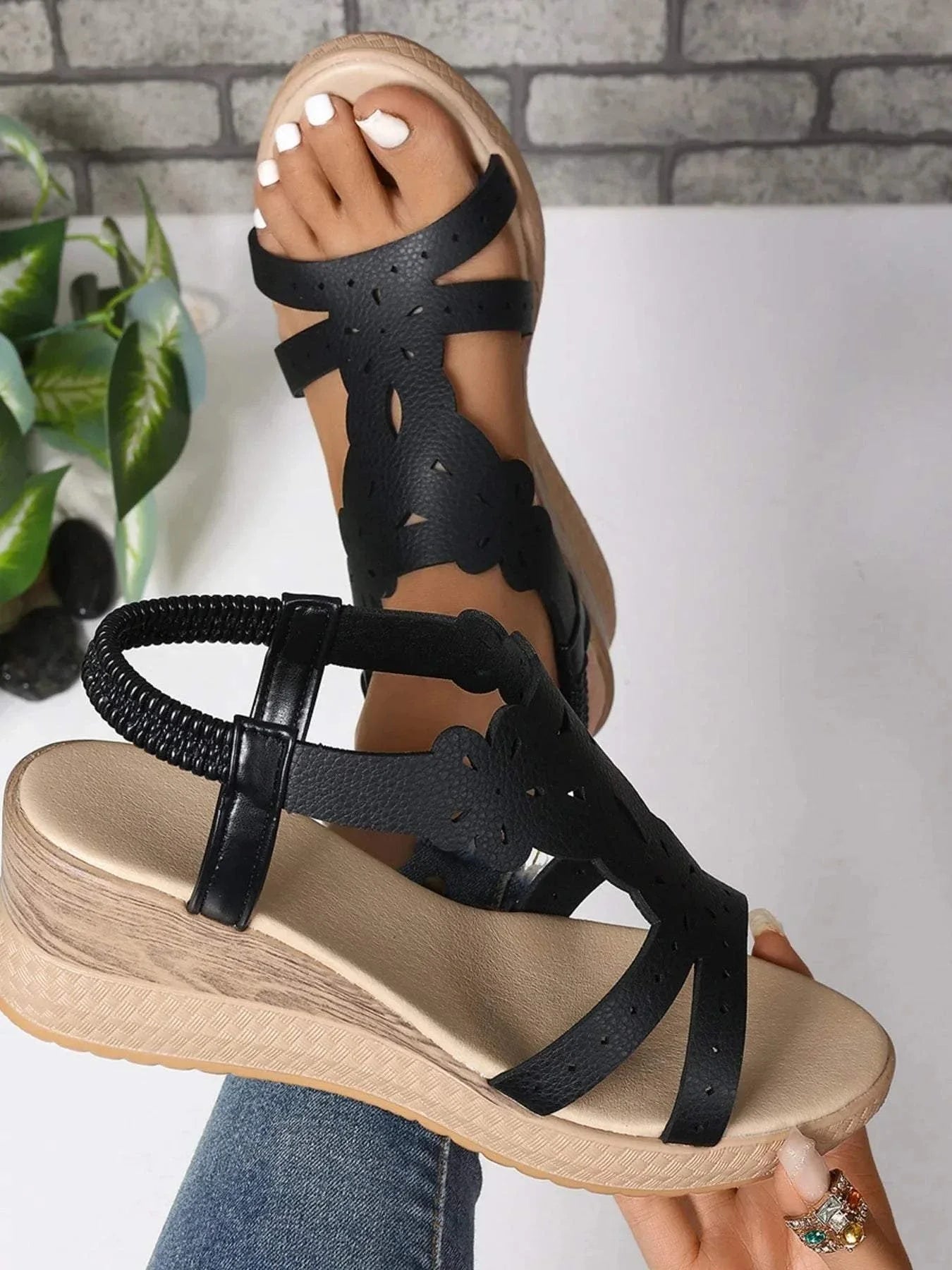 Cutout Wedge Sandals for Stylish Comfort - Redemption By Ashley North