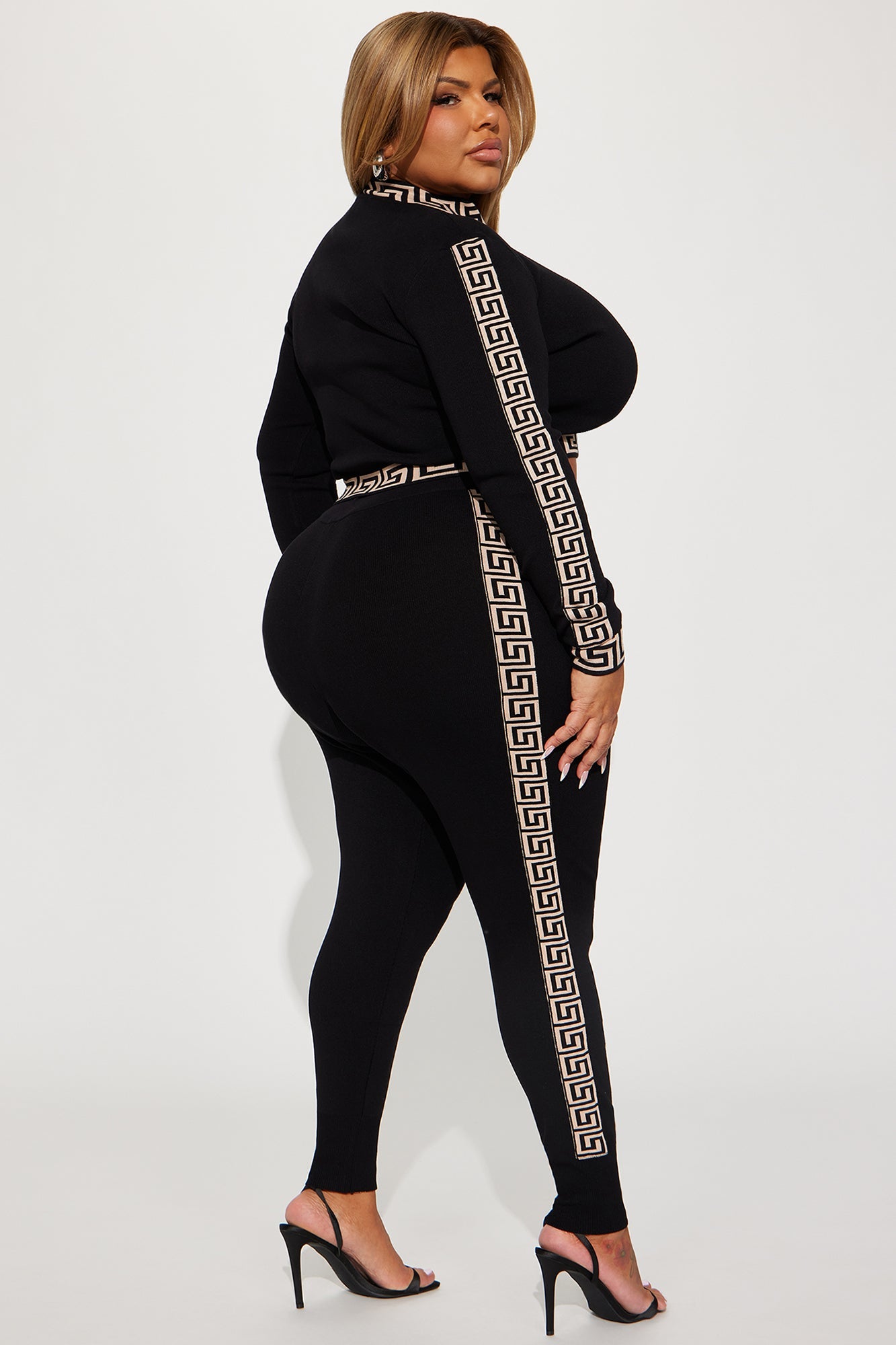 Passing By You Sweater Legging Set - Black/combo.