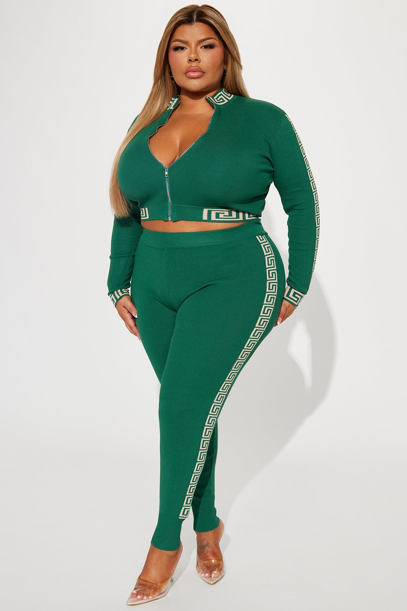 Passing By You Sweater Legging Set - Black/combo.