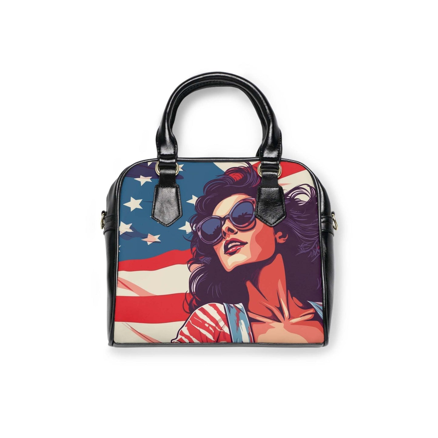 Vintage American Flag Shoulder Handbag - Trendy Purse for Summer Celebrations - Redemption By Ashley North