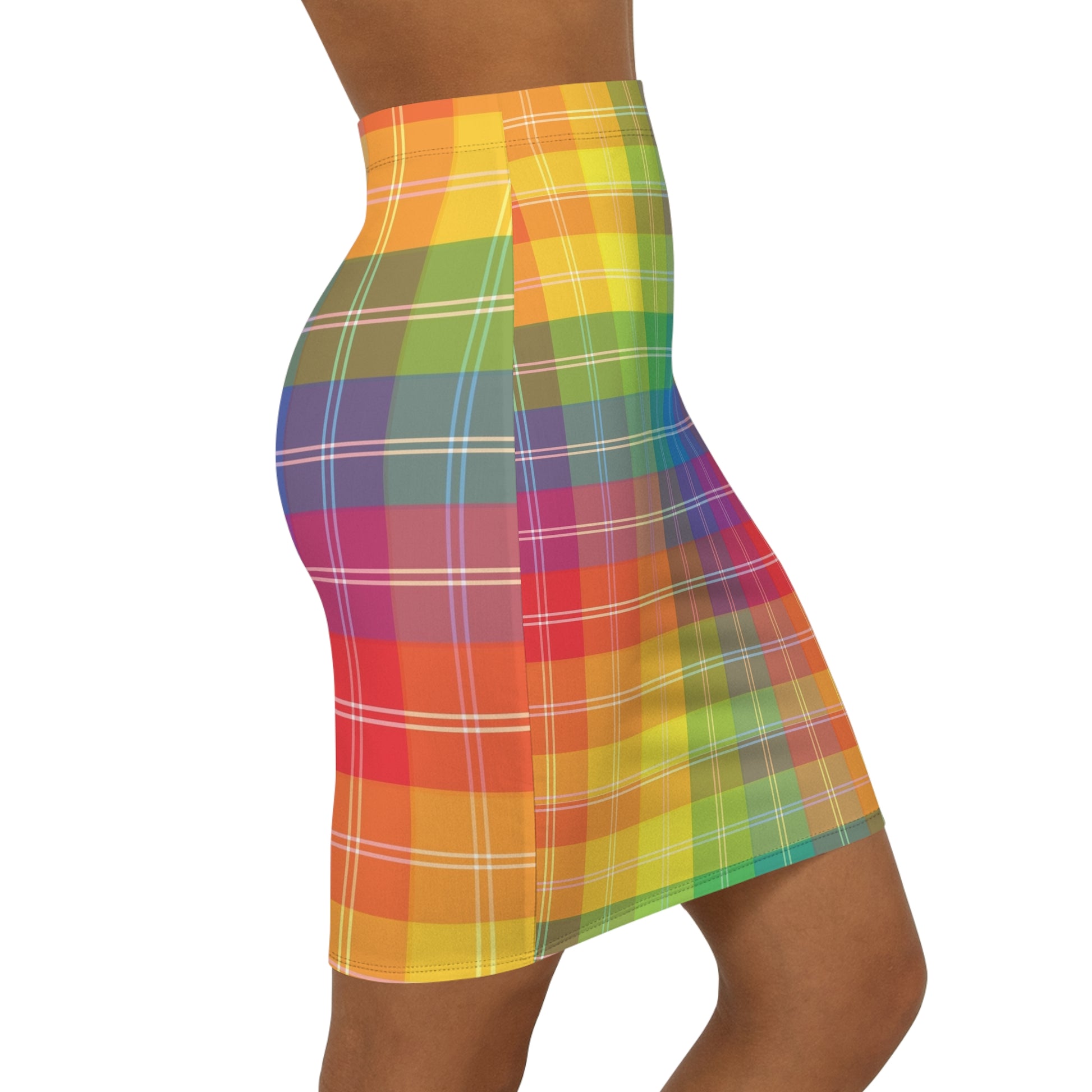 Women's Mid-Waist Pencil Skirt | Stylish Plaid Women's Mid-Waist Pencil Skirt for Versatile Looks - Redemption By Ashley North