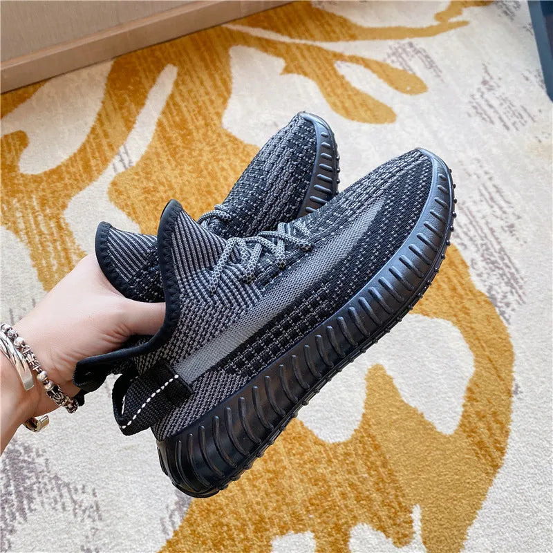 Mesh Lace-Up Platform Athletic Shoes.