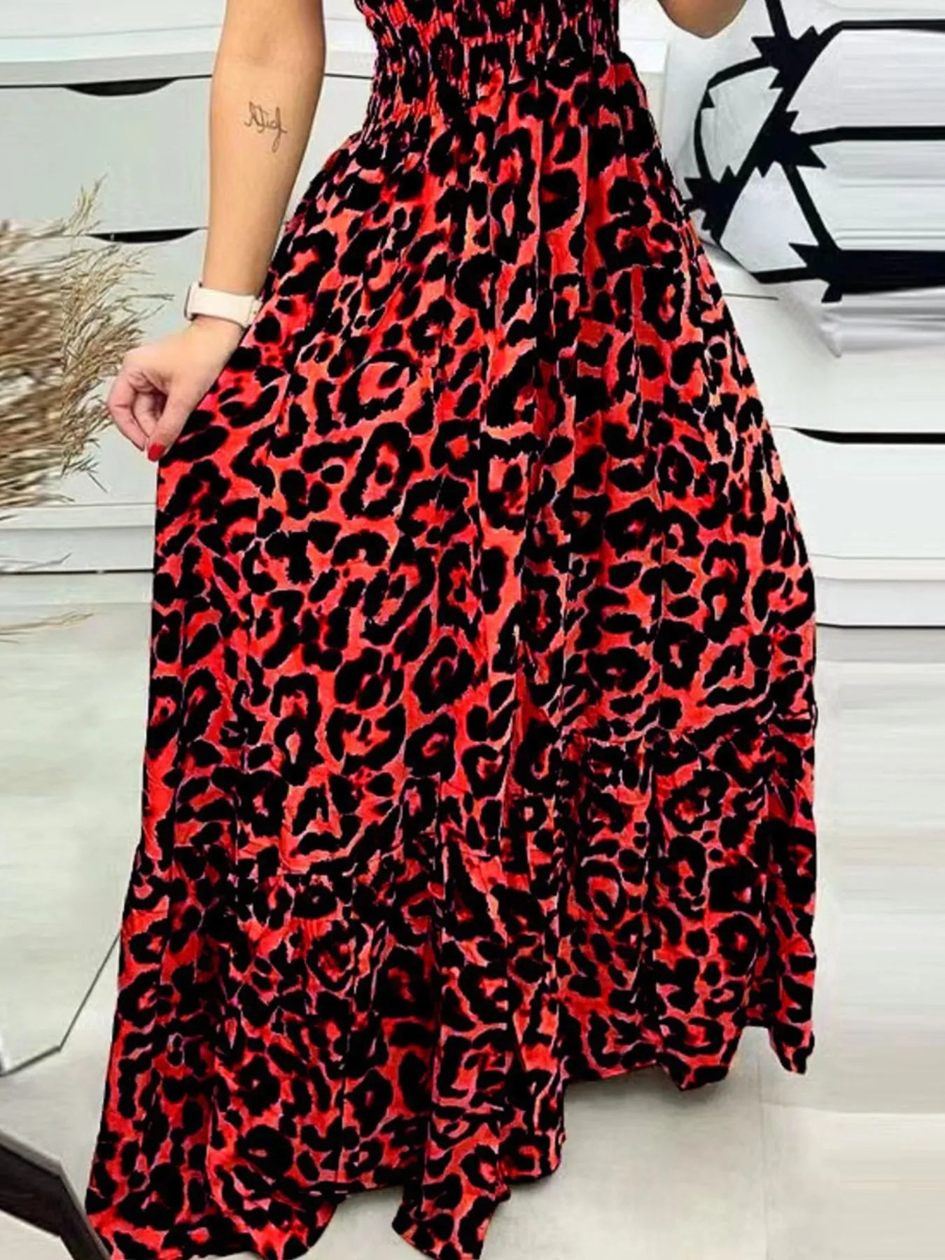 Full Size Leopard Print Dress - Spaghetti Strap Maxi Dress for Plus Size Fashion - Redemption By Ashley North
