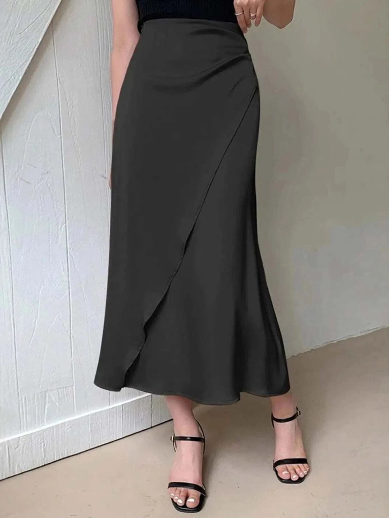 Asymmetric Midi Skirt with Fluted Hem - Redemption By Ashley North