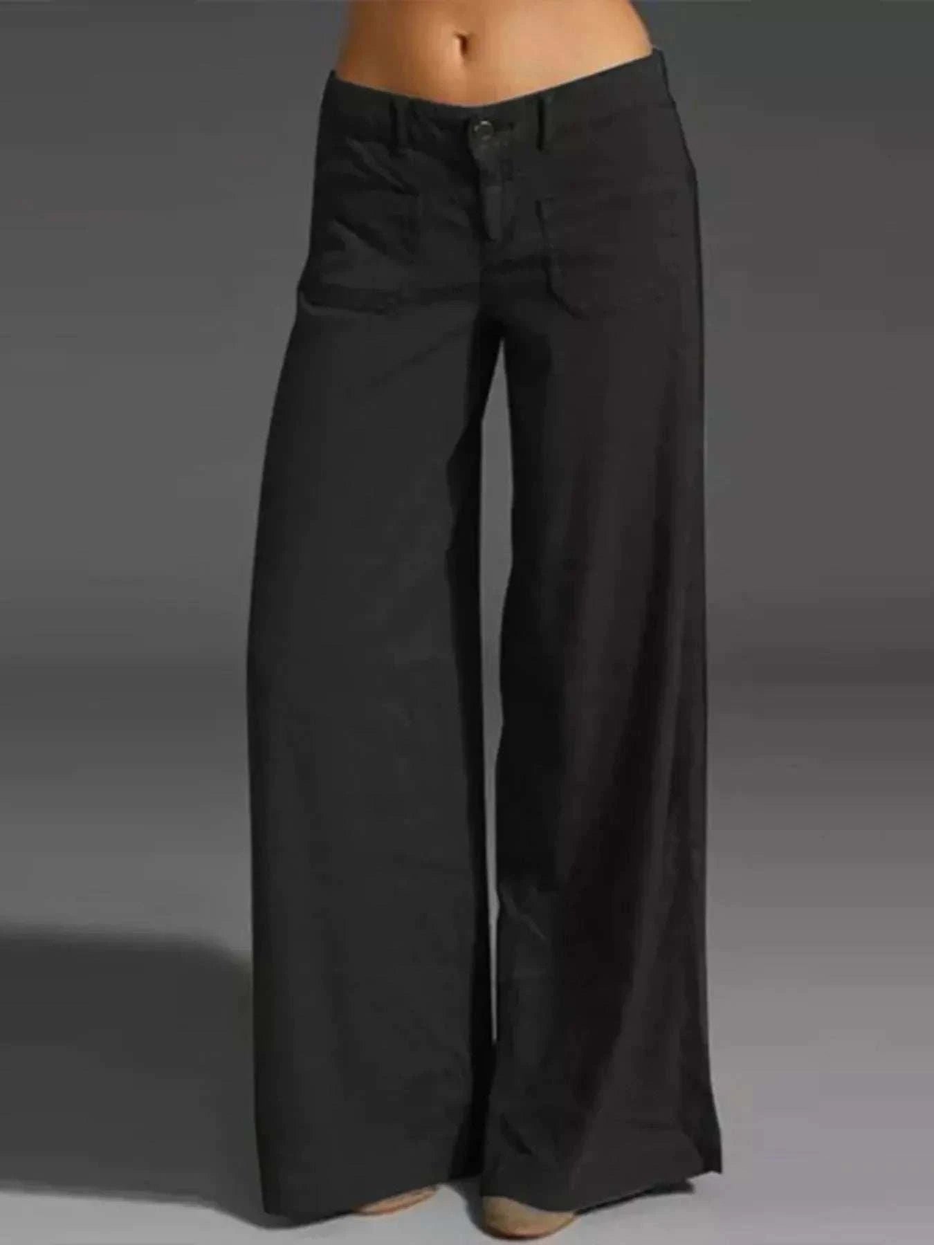 Full Size Plus Size Wide Leg Pants with Pockets.