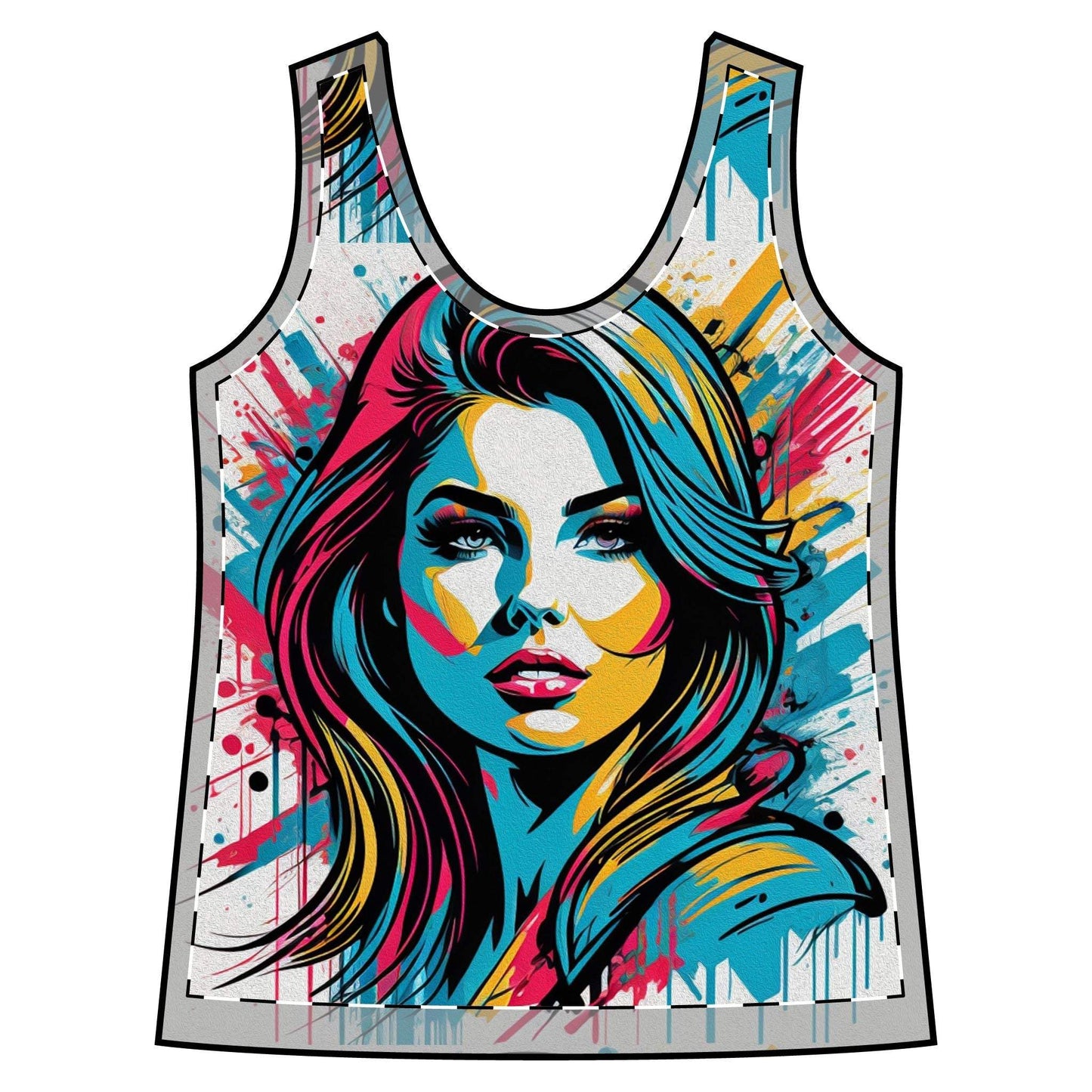 Female Racerback Tank Top - Sporty Artwork Design for Women’s Swimsuits - Redemption By Ashley North