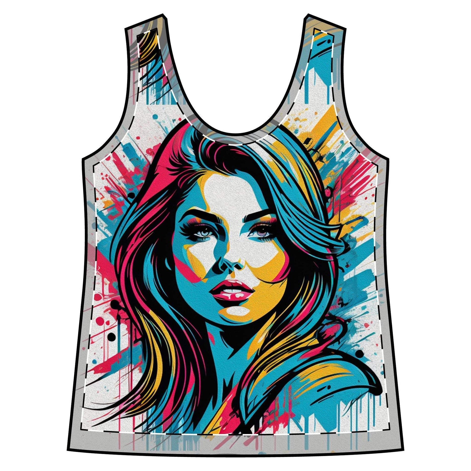 Female Racerback Tank Top - Sporty Artwork Design for Women’s Swimsuits - Redemption By Ashley North
