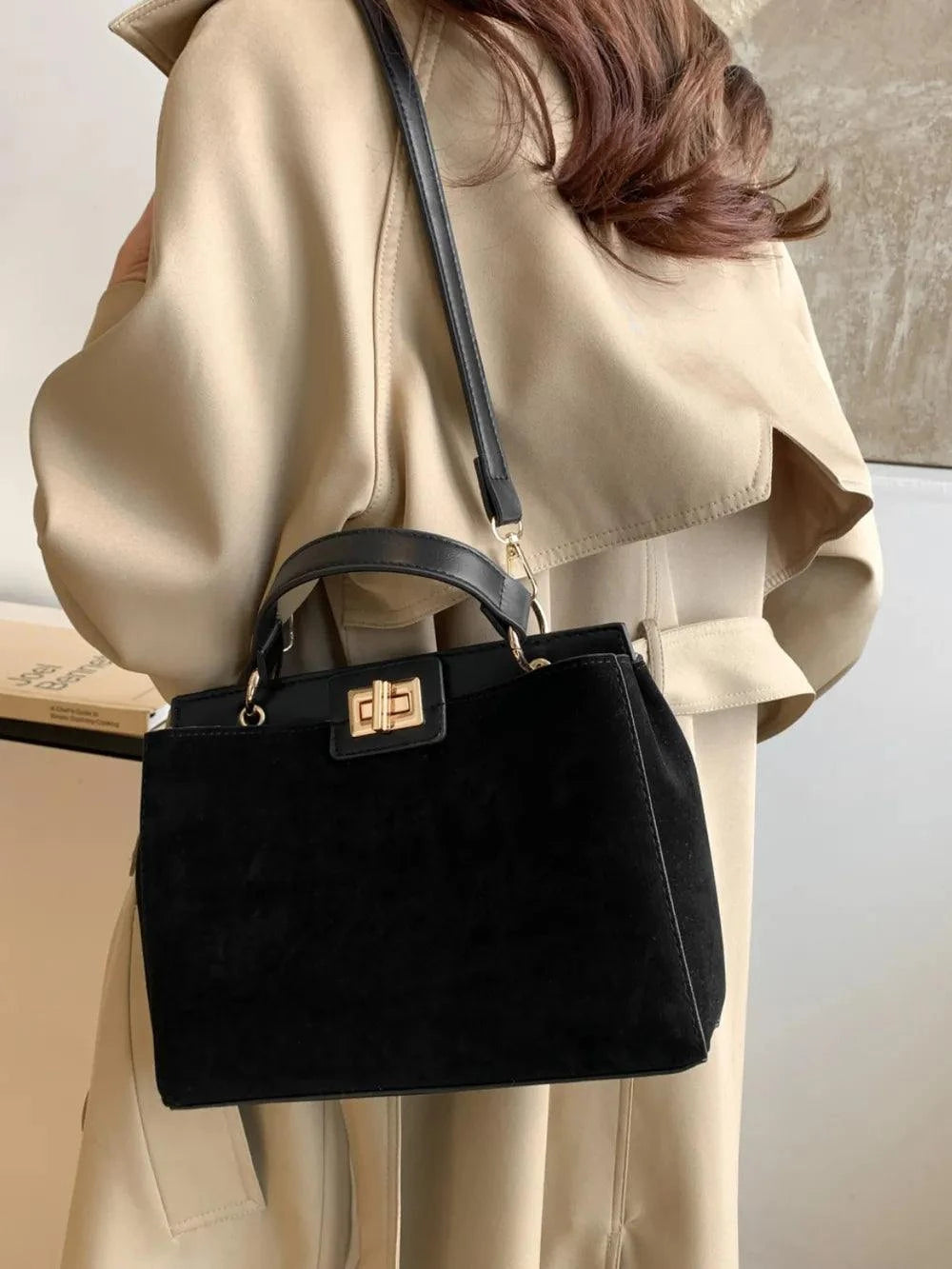 Solid Color Handbag with Removable Strap for Versatile Styling - Redemption By Ashley North