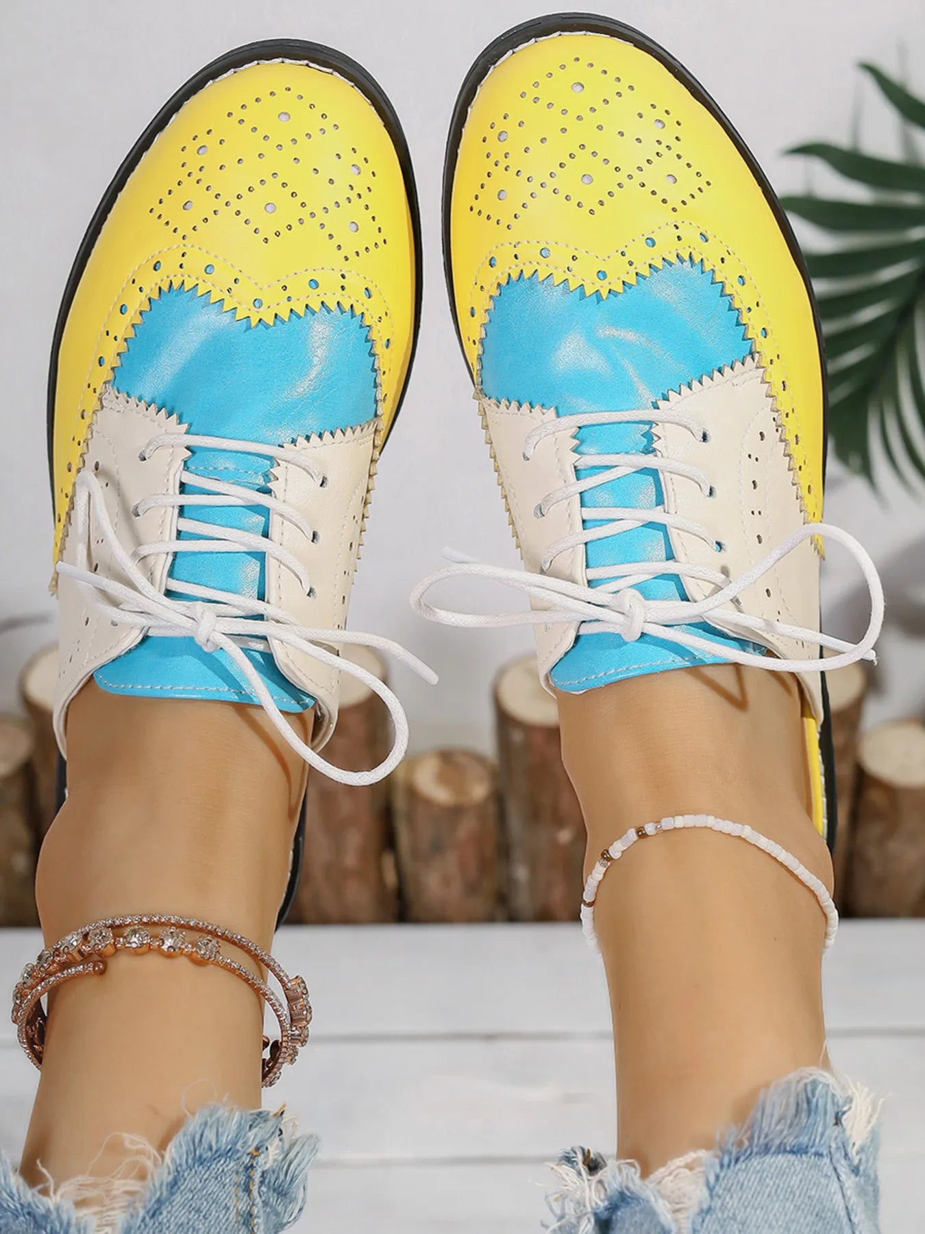 Eyelet Lace Up Slip Ons for Effortless Style and Comfort.