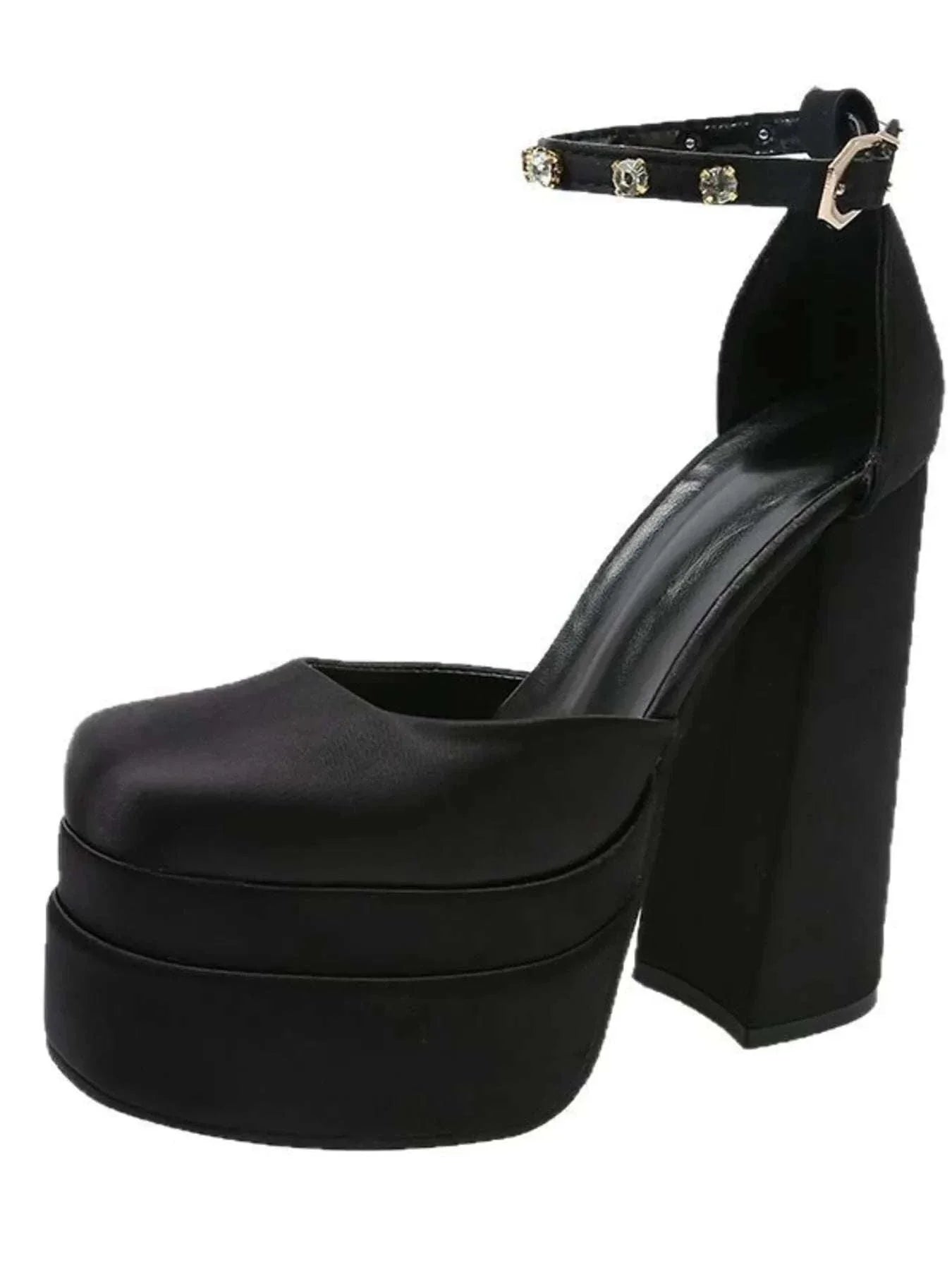 Platform High Heel Pumps with Ankle Strap - Redemption By Ashley North