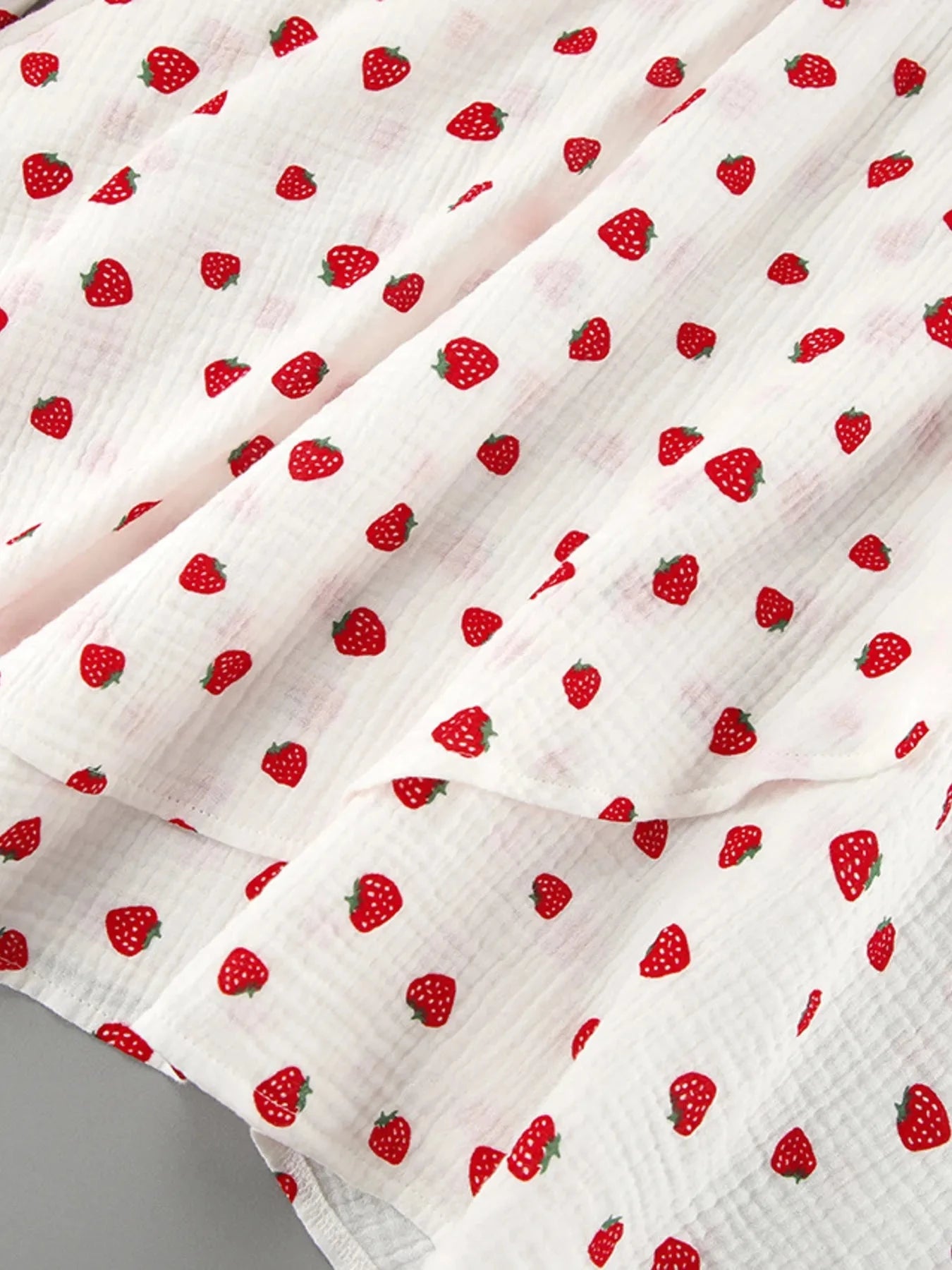 Strawberry Print Mini Dress with Long Sleeves for Effortless Style - Redemption By Ashley North