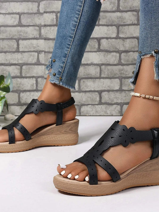 Cutout Wedge Sandals for Stylish Comfort - Redemption By Ashley North