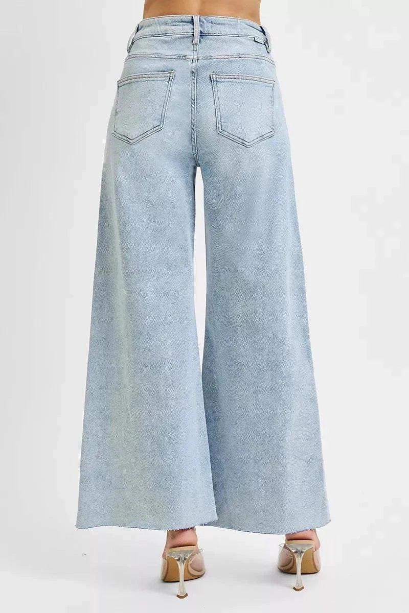 RISEN Full Size High Rise Ankle Wide Palazzo Jeans Plus SizeThe High Rise Ankle Wide Palazzo Jeans are a fashion-forward choice for those looking to make a statement. With their high-rise waist, they offer a flattering fit thRedemption By Ashley NorthHigh Rise Ankle Wide Palazzo Jeans