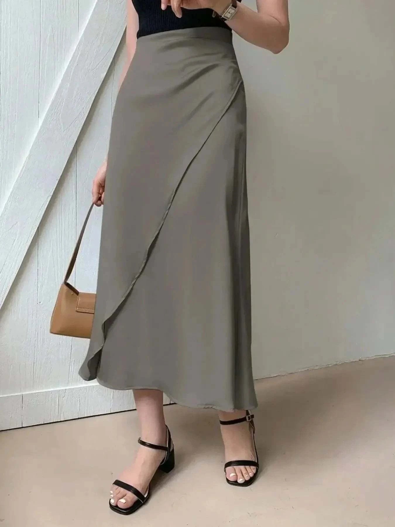 Asymmetric Midi Skirt with Fluted Hem - Redemption By Ashley North