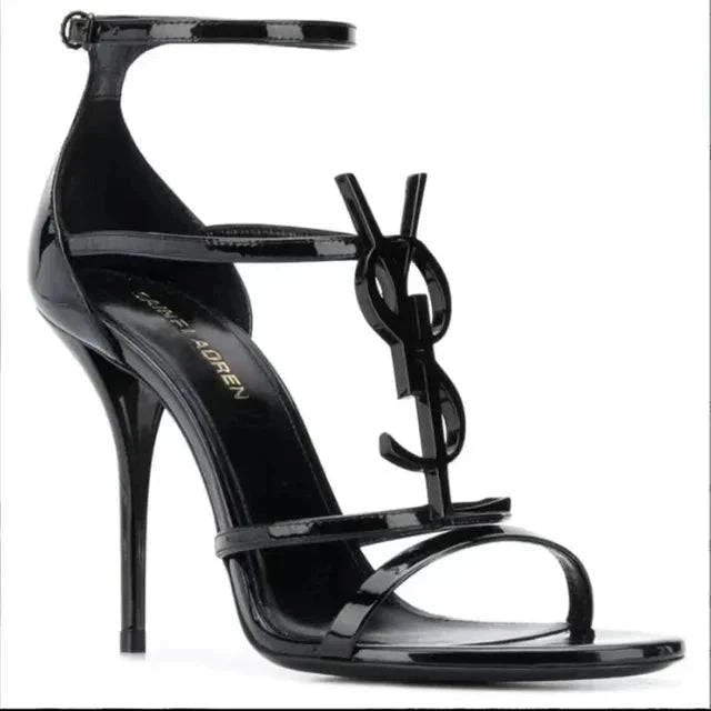 Buckle Open Toe High Heels Black Sandals - Redemption By Ashley North