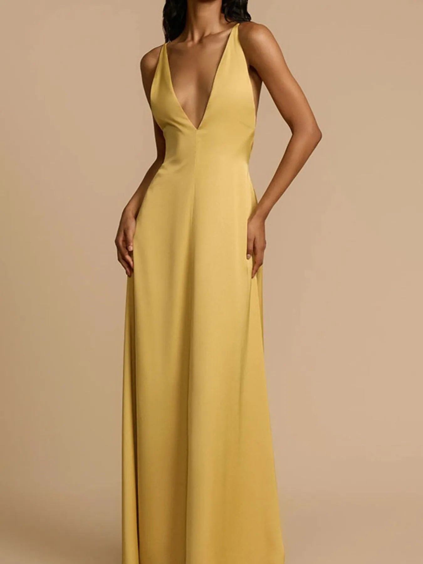 Deep V-Neck Maxi Dress.
