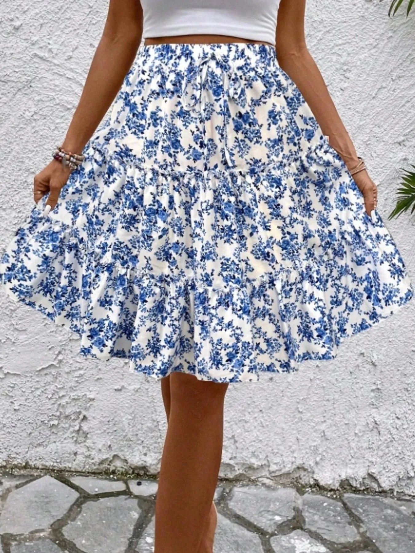 Floral Print Midi Skirt - Chic and Elegant Women's Fashion Statement - Redemption By Ashley North