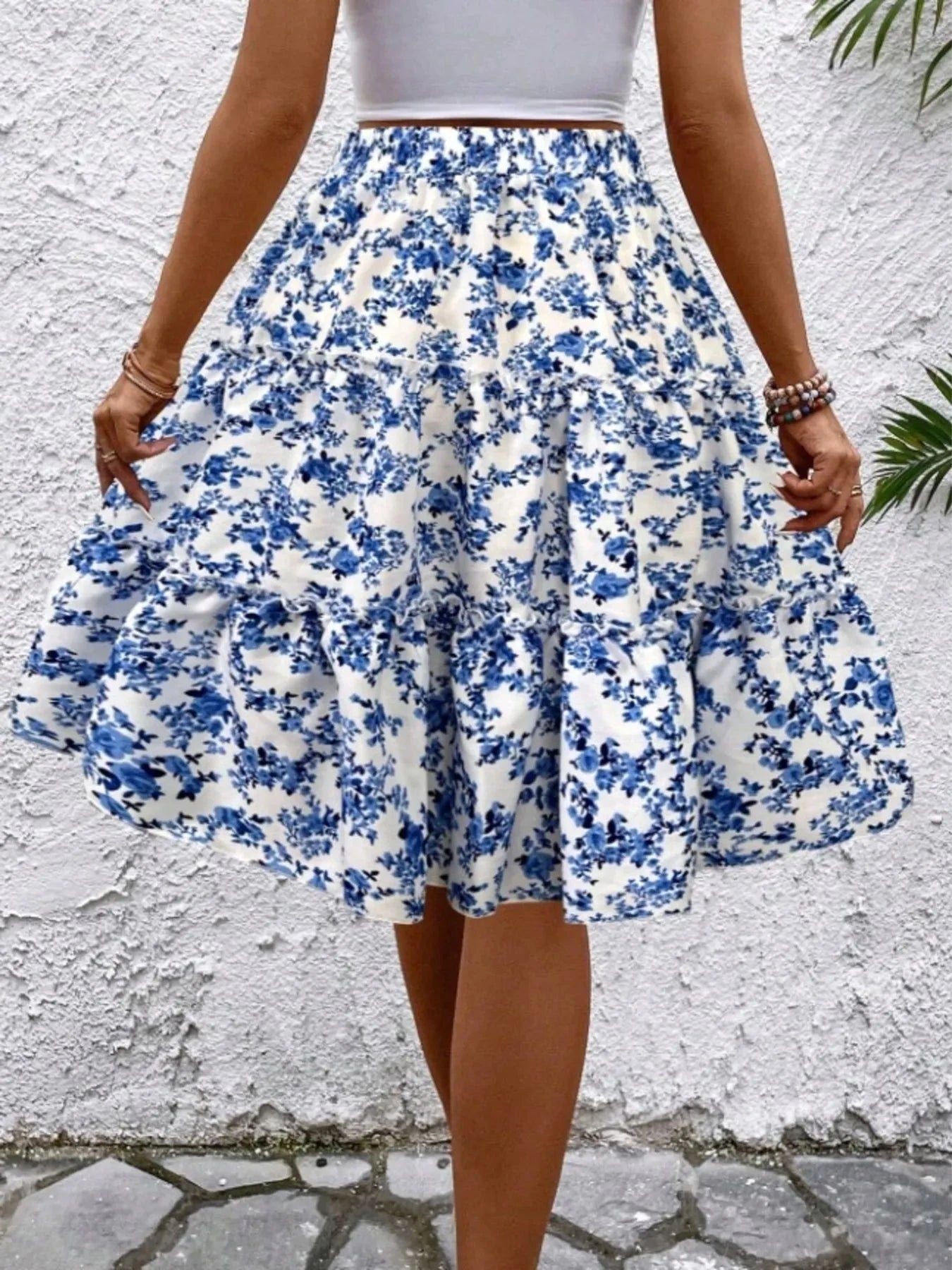 Floral Print Midi Skirt - Chic and Elegant Women's Fashion Statement - Redemption By Ashley North