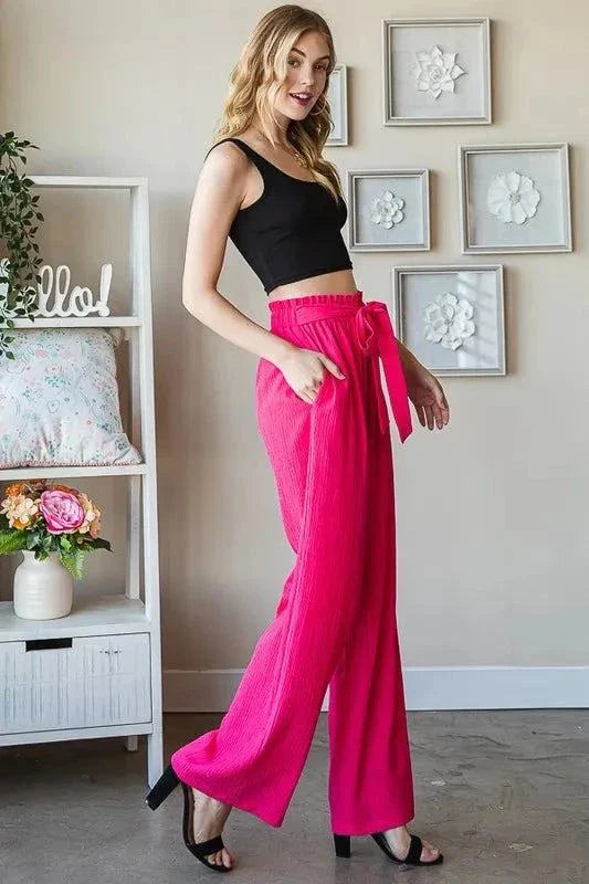 Heimish Plus Size Front Tie Pants with Paperbag Waistband - Redemption By Ashley North