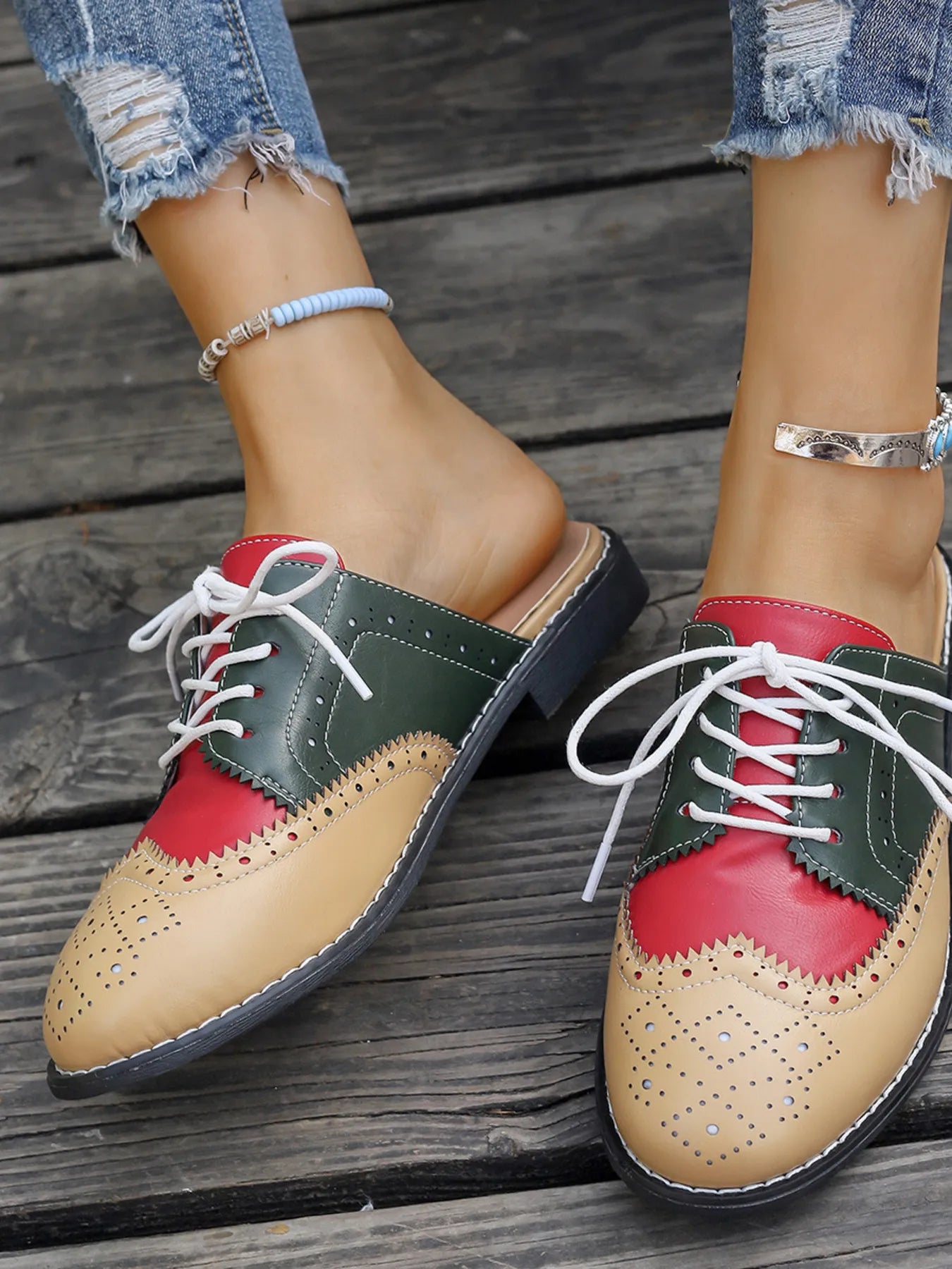 Eyelet Lace Up Slip Ons for Effortless Style and Comfort.