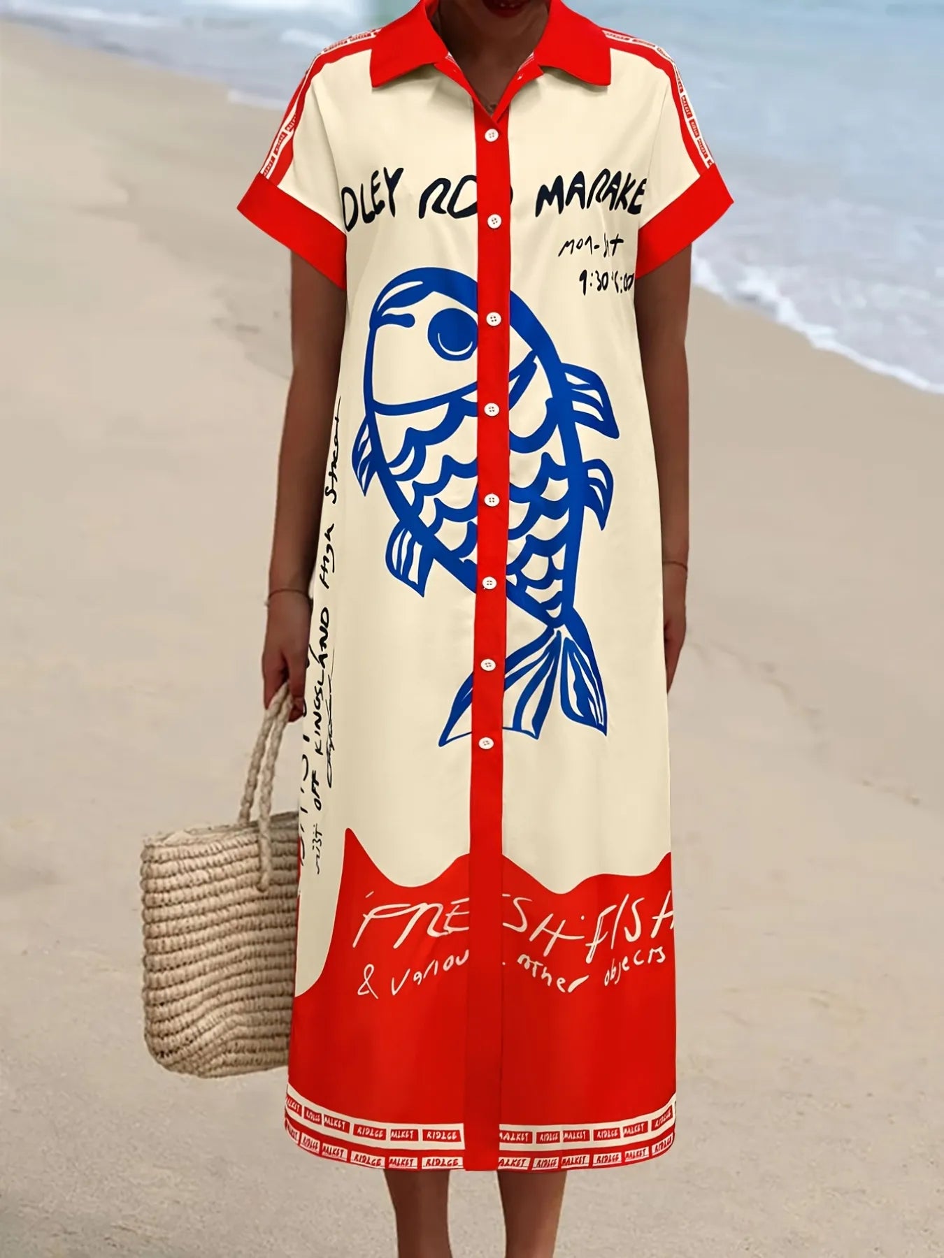 Printed Button Down Shirt Dress - Stylish and Versatile Fashion Essential.