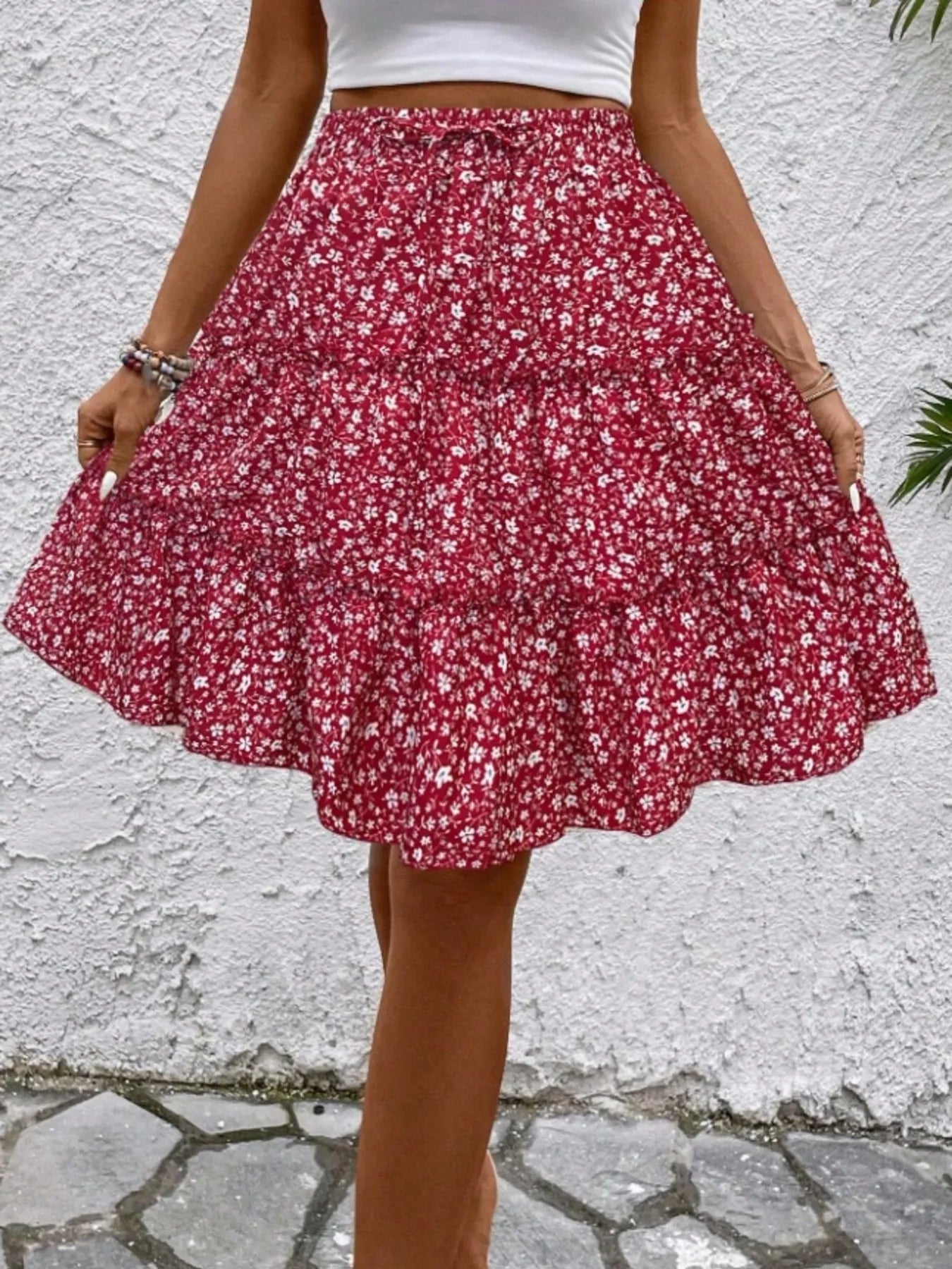 Floral Print Midi Skirt - Chic and Elegant Women's Fashion Statement - Redemption By Ashley North