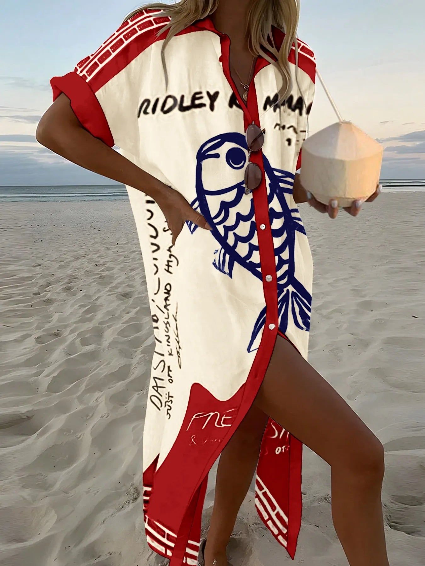 Printed Button Down Shirt Dress - Stylish and Versatile Fashion Essential.