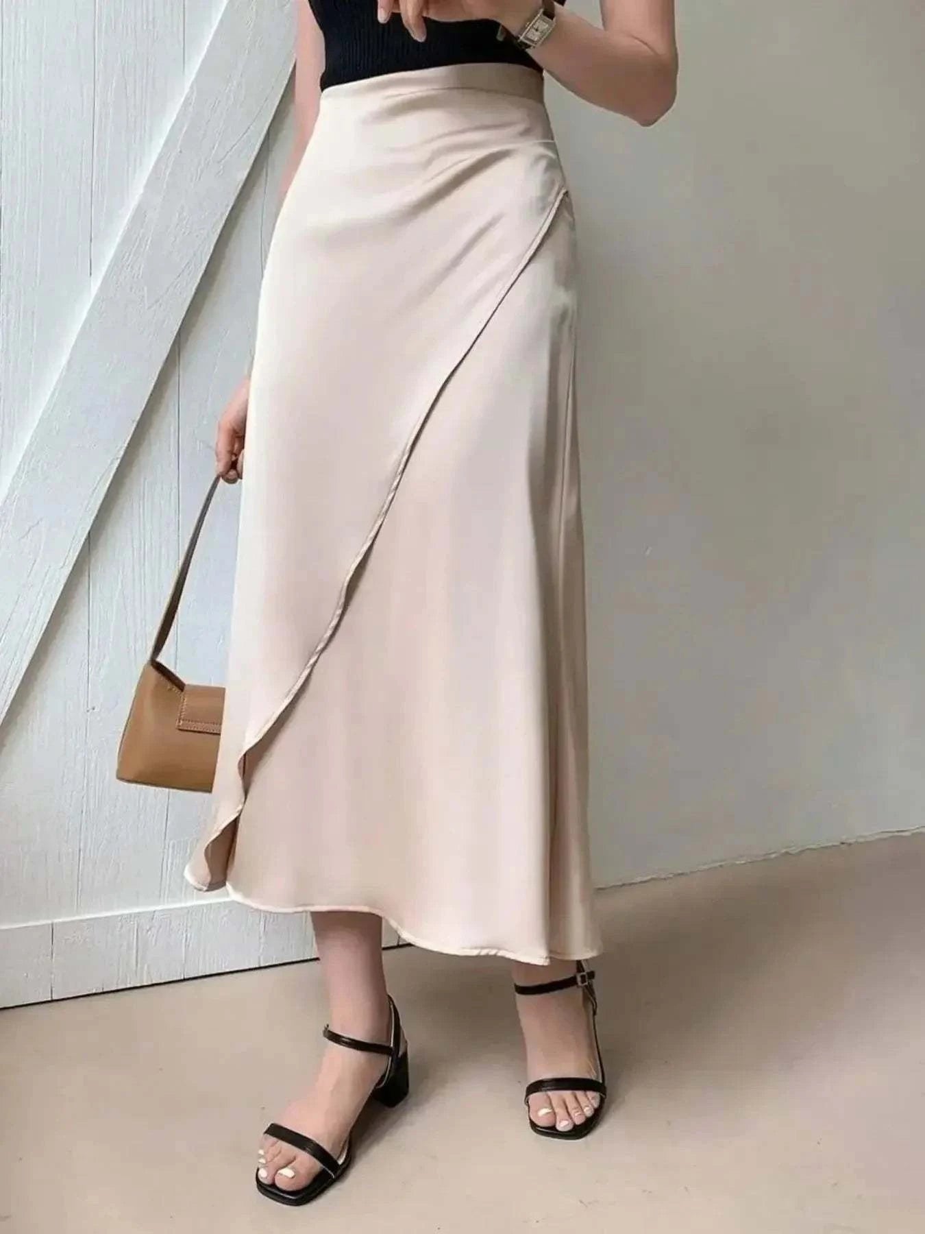 Asymmetric Midi Skirt with Fluted Hem - Redemption By Ashley North