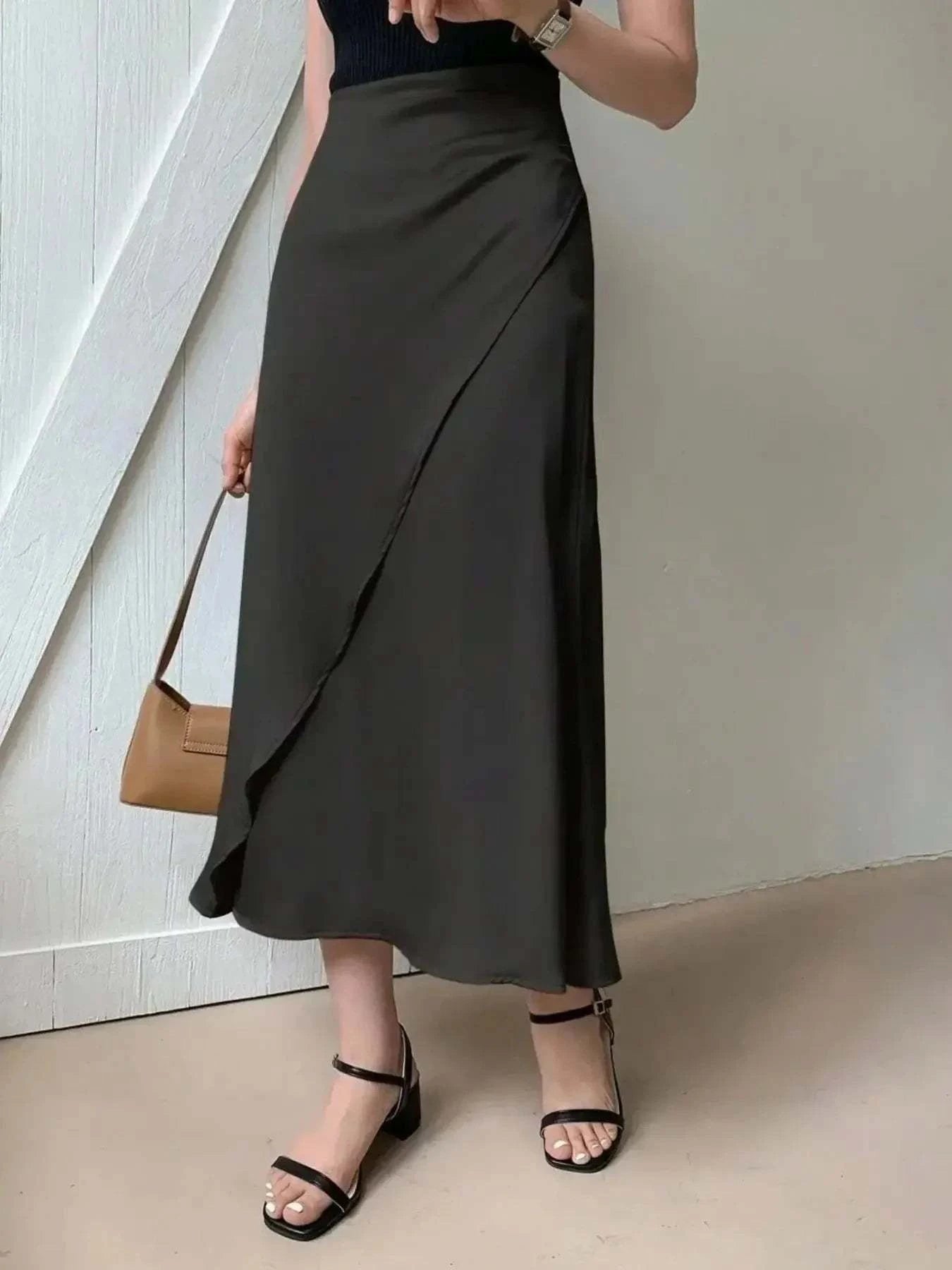 Asymmetric Midi Skirt with Fluted Hem - Redemption By Ashley North