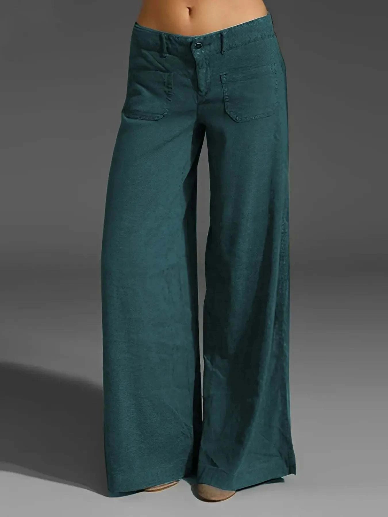 Full Size Plus Size Wide Leg Pants with Pockets.