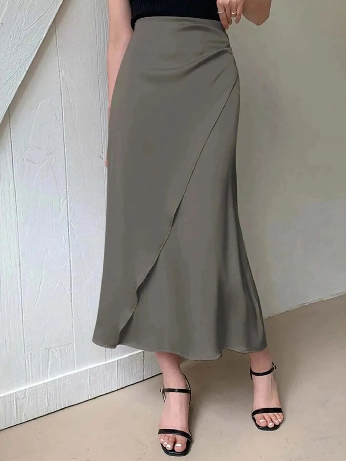 Asymmetric Midi Skirt with Fluted Hem - Redemption By Ashley North