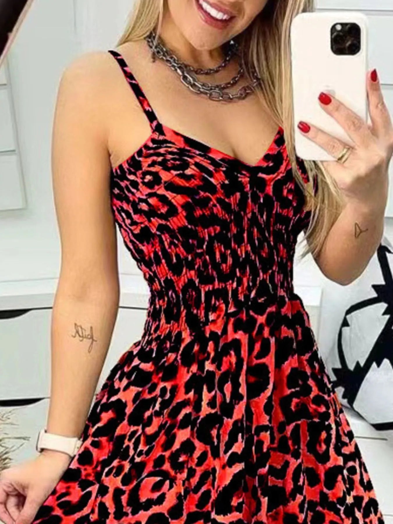 Full Size Leopard Print Dress - Spaghetti Strap Maxi Dress for Plus Size Fashion - Redemption By Ashley North